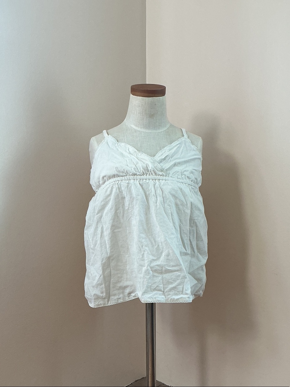 Old Navy White Cotton V-Neck Camisole Tank